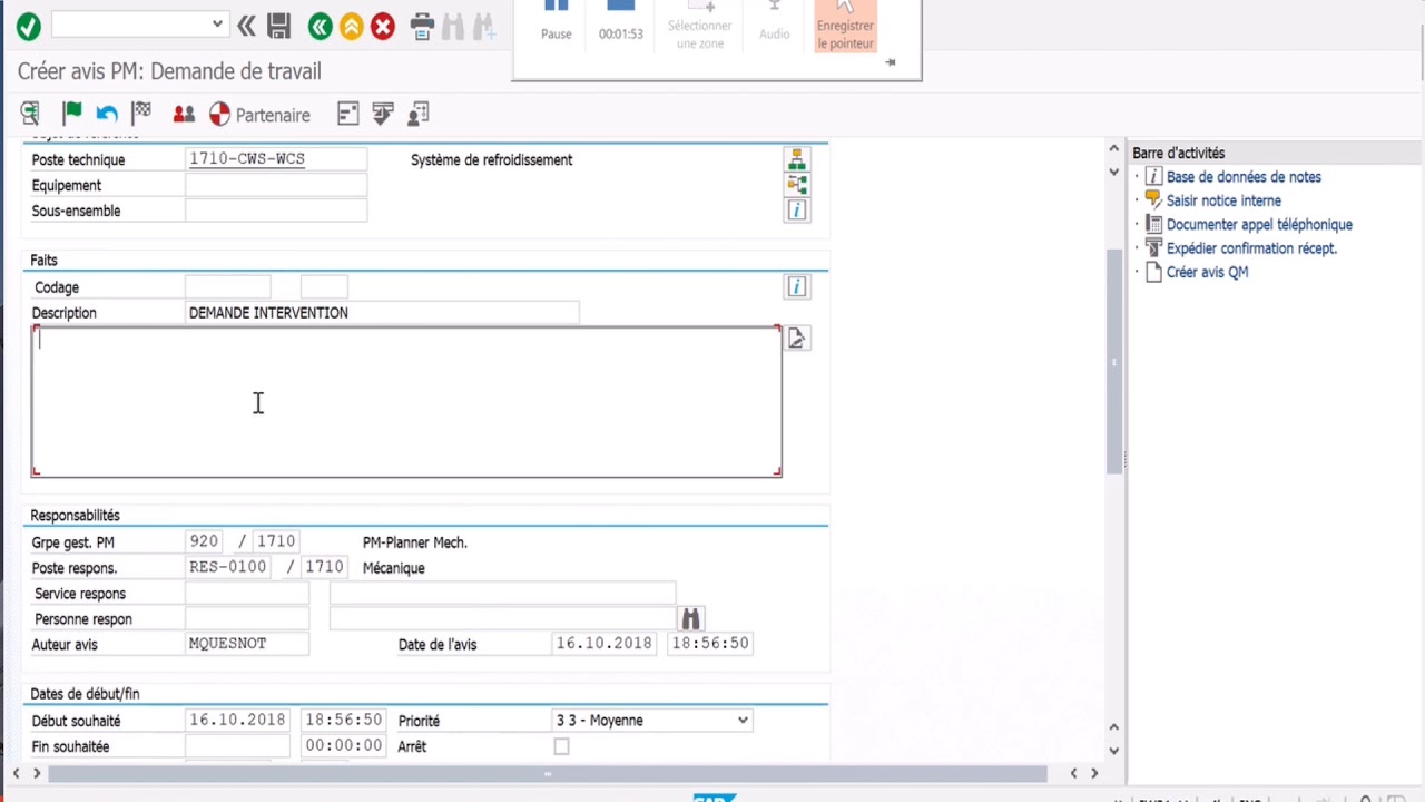 IW21 Création d'un avis