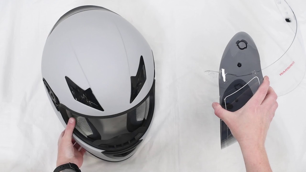 How to Install a new Shield on the FS-9 Motorcycle Helmet - YouTube