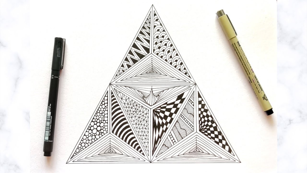 Zentangle Art in Triangle || Zentangle art - YouTube