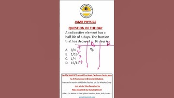 Radioactivity - JAMB Physics Question of the Day #dtwtutorials #jamb #jamb2025 #jamb2025preparation