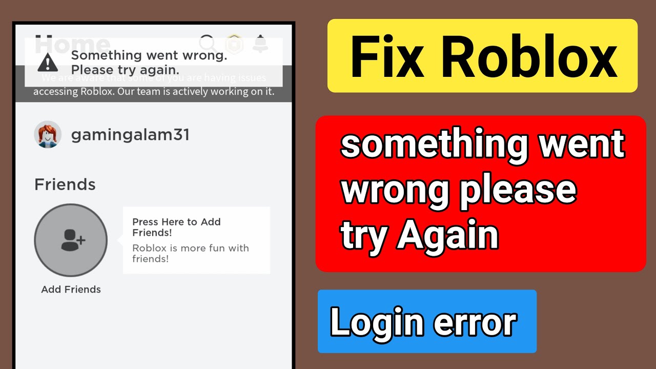 Something Went Wrong Please Try Again Later Roblox Login Error Fix