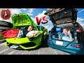 24 Hour LAMBORGHINI Vs JEEP Challenge! $10,000 Vs $300,000 CAR Overnight