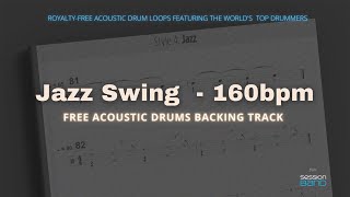 Free Acoustic Drums Backing Tracks Jazz Swing  160bpm