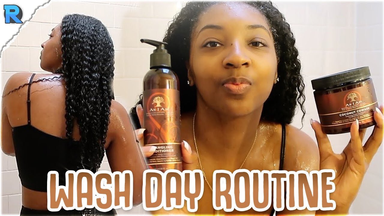 WASH DAY ROUTINE "AS I AM" NATURALLY COCONUT CO WASH & DETANGLING