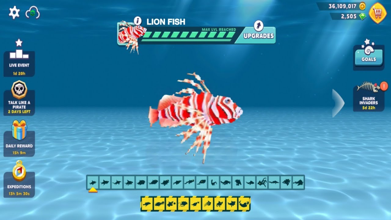 NEW LION FISH PLAYABLE IN Hungry Shark Evolution - YouTube