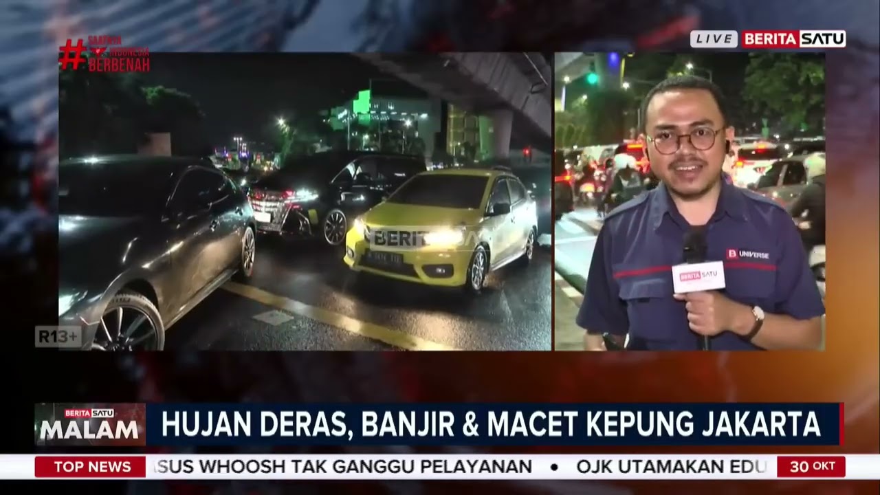 Diguyur Hujan Deras, Banjir dan Macet Kepung Jakarta 