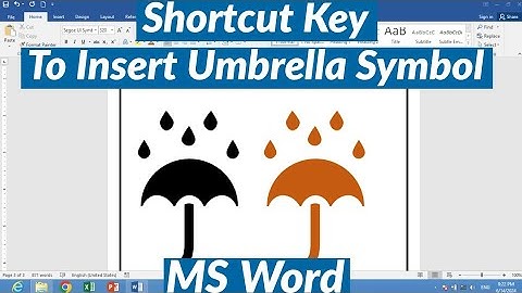 Shortcut Key to insert Umbrella Symbol in MS Word | Keyboard Shortcut to Add Umbrella in MS Word