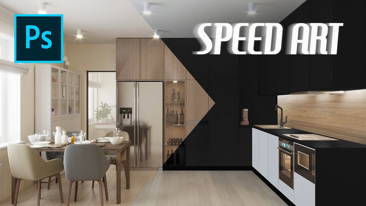 Speed Art | Graphic Design kitchen in Adobe Photoshop CC #Speedart