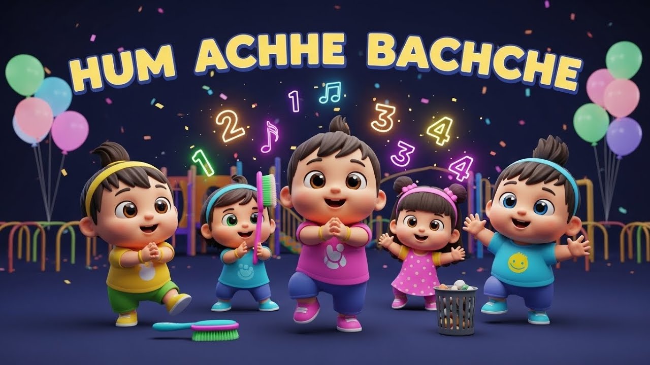 Hum Achhe Bachche | मज़ेदार हिंदी नर्सरी राइम | 