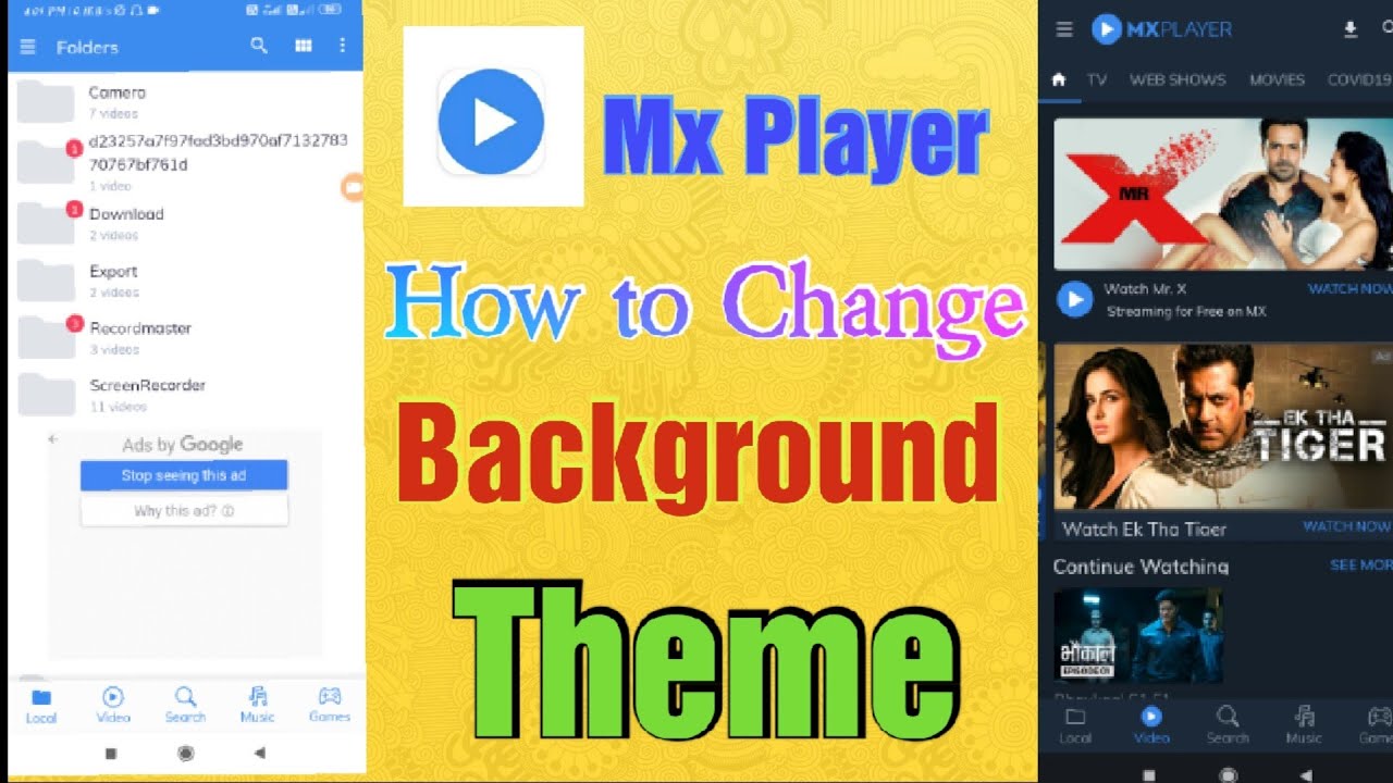Change Mx Player Home Screen Background - How to Change Theme - TECHNICAL M KAY