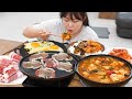 입맛 없을땐 열무 노각 비빔밥 비벼먹기! 차돌 된장찌개, 들기름 계란후라이 디저트는 자두🍑 |  Young Radish Kimchi Bibimbap MUKBANG