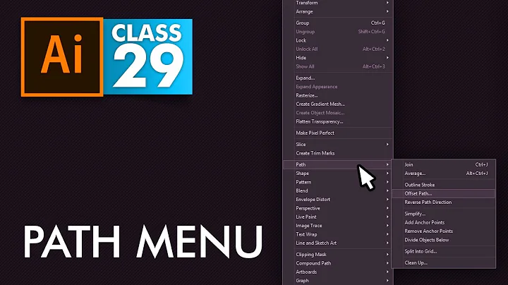 Adobe Illustrator - Path Menu - Class 29 - Urdu / Hindi