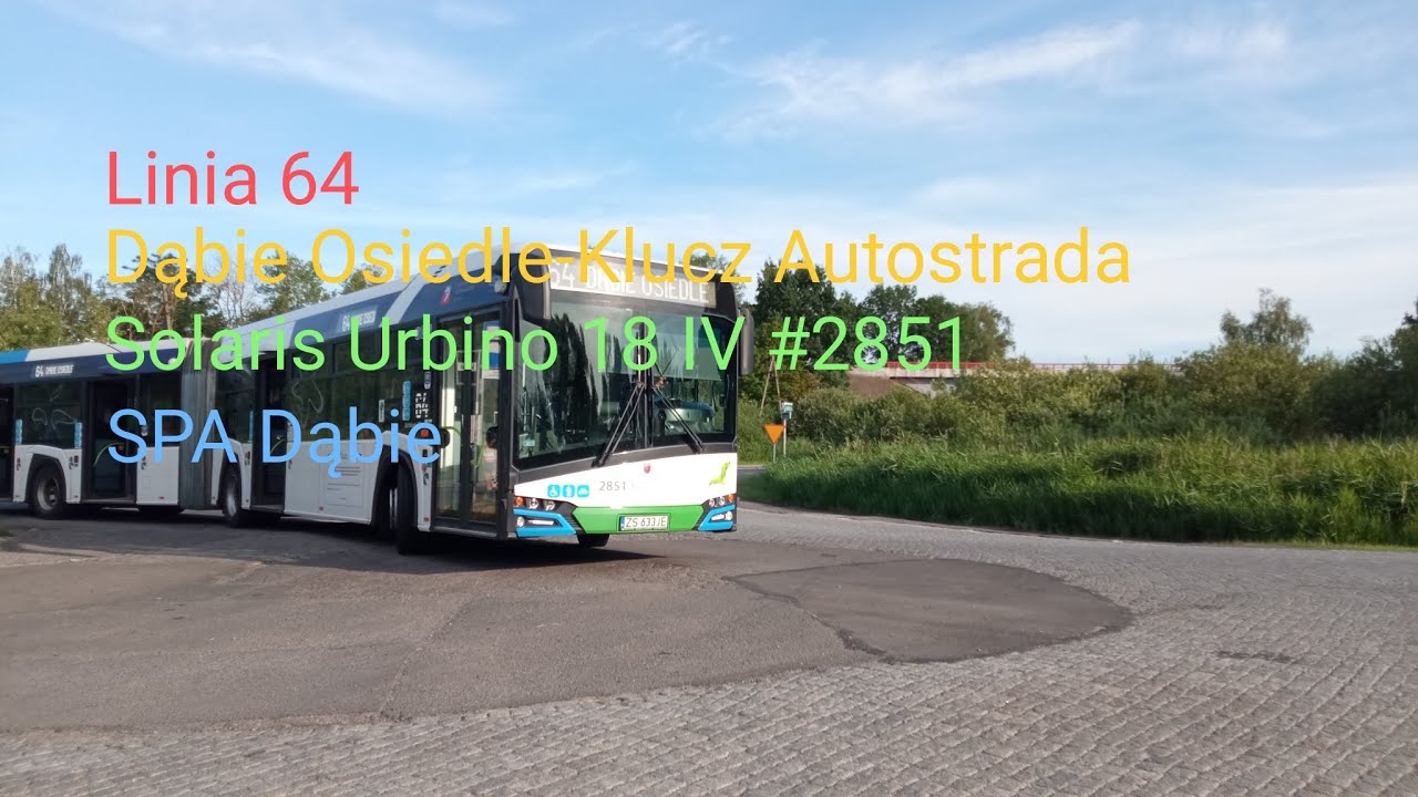 Szczecin Linia 64 Dąbie Osiedle-Klucz Autostrada Solaris Urbino 18 IV 