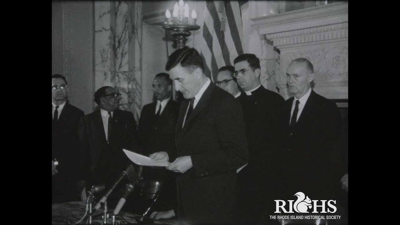 Signing of the RI Fair Housing Act + Clifford Montiero on Signing (1965)