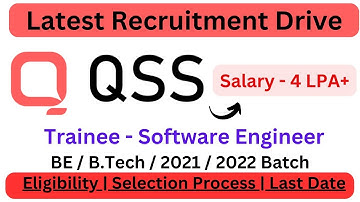 QSS Technosoft Off Campus Drive for 2021/2022/2023 Batch | fresher Jobs 2023 #recruitment #jobs #wfh