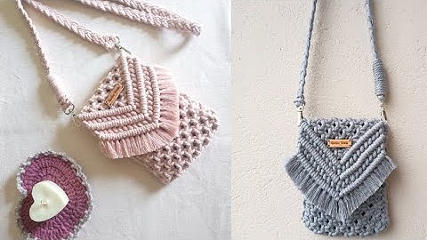 DIY Macrame phone bag, macrame bag tutorial