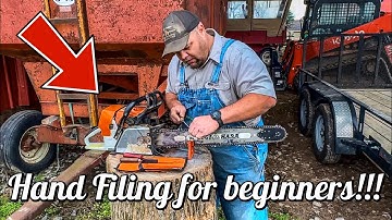 CHAINSAW SHARPENING for beginners!!! #279 #chainsaw #chainsawman #stihlchainsaw #logging 