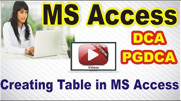 10 DCA PGDCA MS Access Unit 2 Diffrent Ways to Create Table in Access | MCU, Bhopal