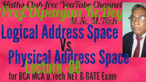 Logical Address Vs Physical Address Space In OS Prof.Dipanjan Kr Dey M.Sc&M. Tech for BCA MCA B.Tech