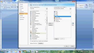 Word 2007: How to customize quick access toolbar in MS Word 2007