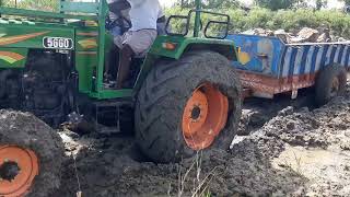 Eicher tractor 5660 stuck in the mud