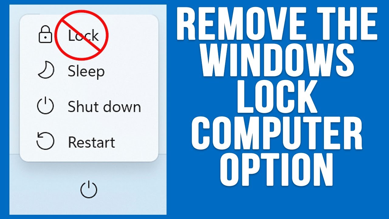 How to Remove the Lock Computer Choice from the Windows Power Options ...