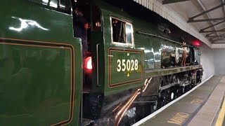 Sr Merchant Navy Cl 35028 Clan Line At Salisbury Station 03122025