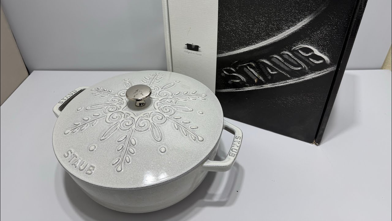 ○ staub ストウブ スノーフレーク ココット カンパーニュ 24cm 満水