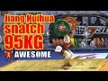 awesome weightlifting- Jiang Huihua snatch 95KG in  2015 China national game