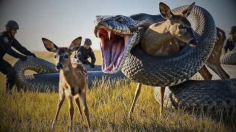Heroic Rescue Team Saves Innocent Baby Deer Mother From Giant Python Attack