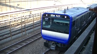 JR横須賀線E235系J-01編成+F-01編成普通横須賀行き 御嶽山駅付近を通過