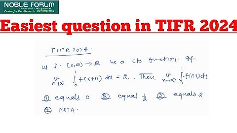 Easiest question in TIFR 2024 Mathematics | Real Analysis | Noble Forum