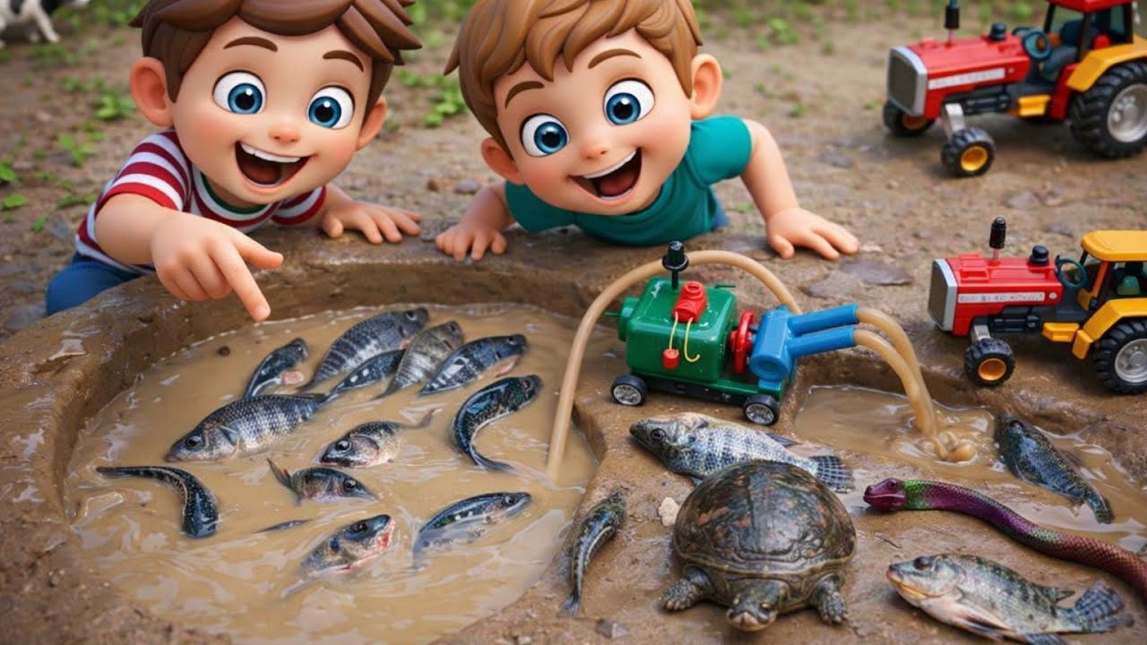 catch fish using mini water pump | fishing exciting | diy tractor ...