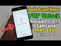All Samsung ANDROID 8.0 | 8.1.0 FRP Unlock/ Google Account Bypass || 2020 (Without PC)