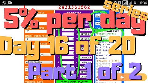 PROFIT 5% DAILY SERIES : DAY 16 OF 20, PART 1 OF 2. BINARY TRADING BOT SAFE & CONSISTENT.