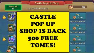 Lords Mobile - GET 500 TOMES F2P  FROM CASTLE POP UP SHOP - Coming up tomorrow screenshot 3