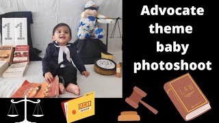 Advocate theme baby photoshoot ideas at home | Monthly baby photoshoot ideas at home | Baby photos