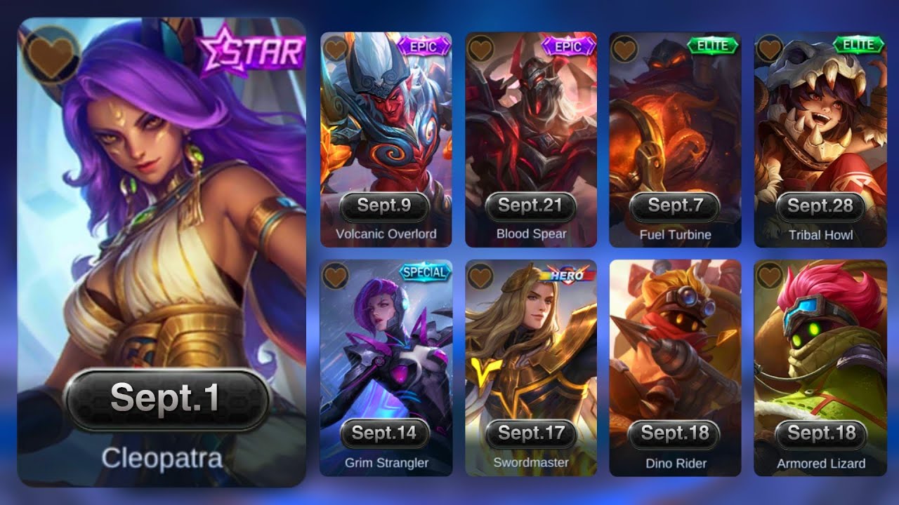 SEPTEMBER ALL UPCOMING SKINS 2020 AND NEW HERO RELEASE DATE | ML LEAKS ...