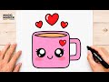 How to Draw a Cute Kawaii Cup ????✨ | Easy Cute Digital Illustration
