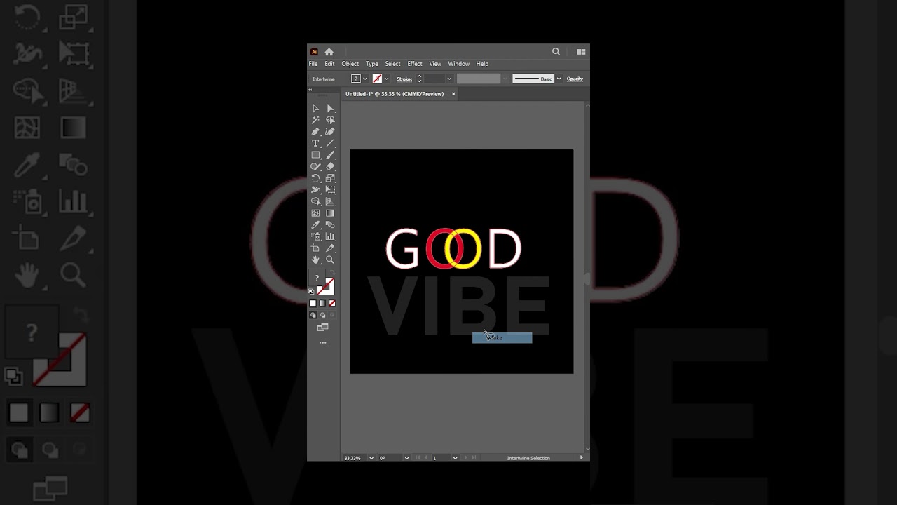 Interwine illustrator Easy Tutorials for beginners #shorts#illustrator #tutorial