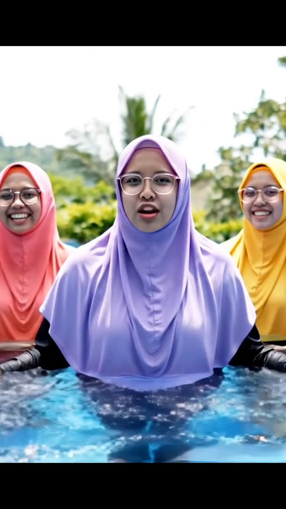 Penona jilbab berenang #cewekcantik #jilbab #berenang #janda #gemoy #viral #ai #veo3