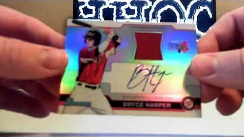 Bryce Harper auto relic 2011 Bowman Draft Baseball Case 1 Re