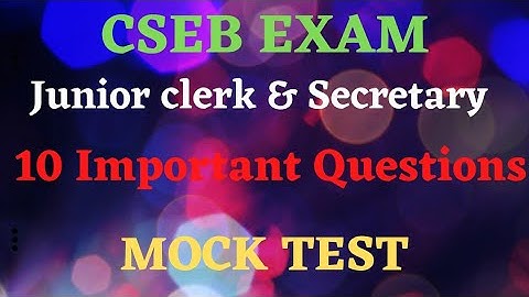 |CSEB EXAM|10 Important Questions |Mock Test|