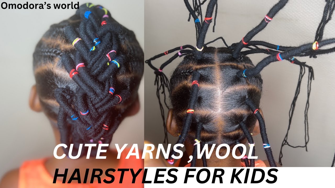 Try😳this cute yarn threading hairstyles for kids beautifulhairstyles 