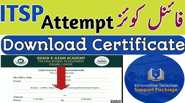 how to download itsp certificate|how to generate itsp module 1 certificate|qaed itsp certificate
