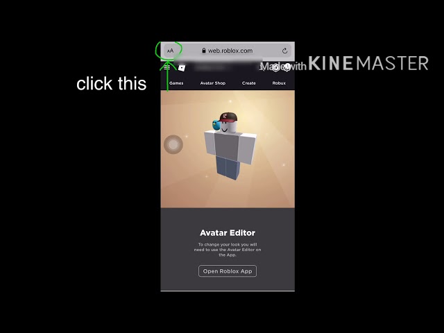 How to costomize your avatar in roblox IN SAFARI (IOS) 