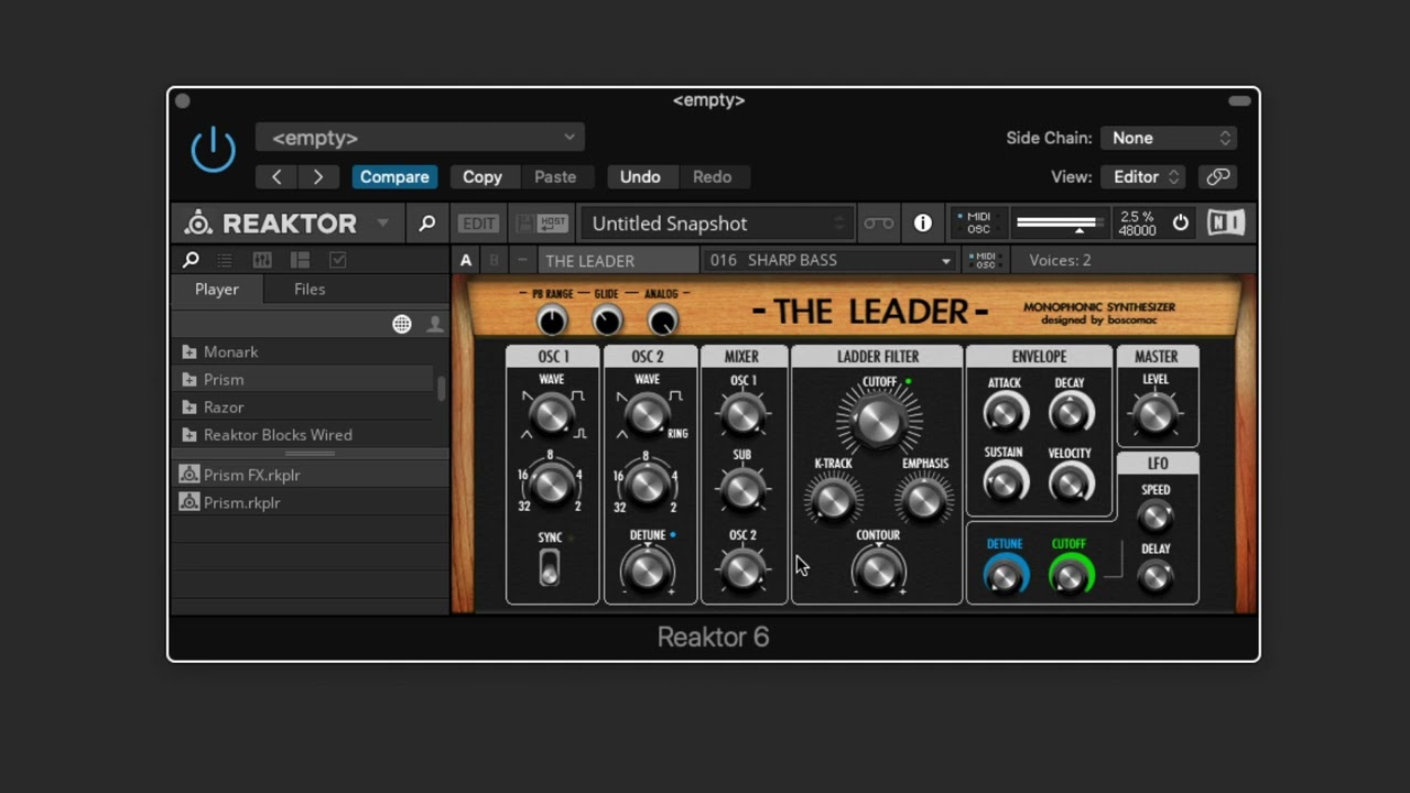 The Leader - Vintage synth (Moog-like) // Reaktor Free User Library