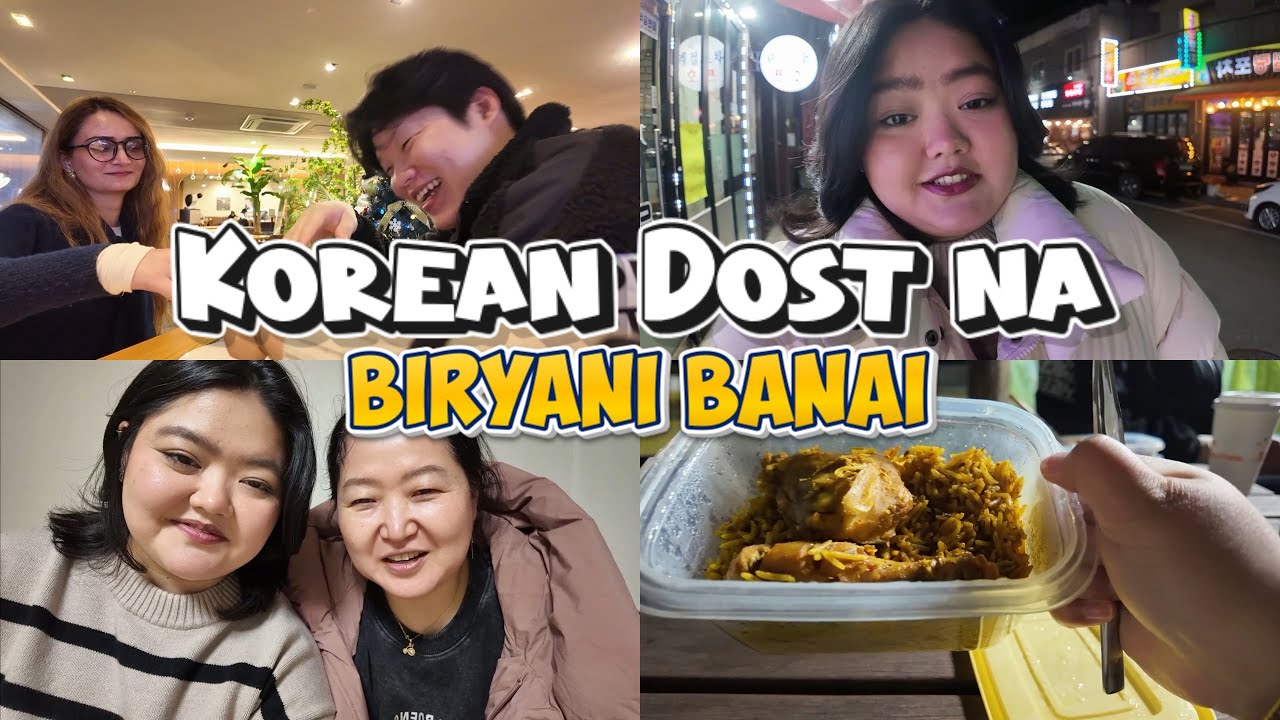 Mukbang: My Korean Friend Made Biryani 😋| Winter In Korea | Desi Korean