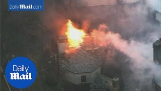 Multi-million dollar mansion goes up in flames in Maryland - Daily Mail