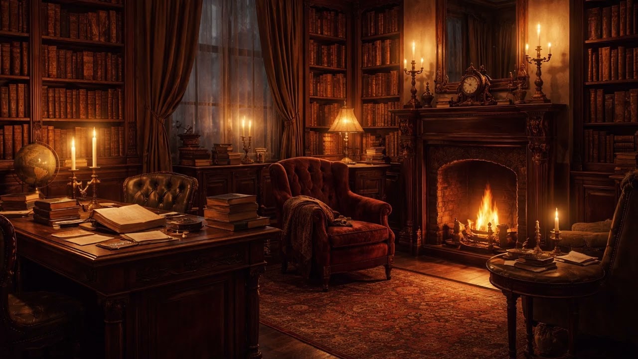 Victorian Candlelit Interior | Dickens-Inspired Reading Ambience (1 Hour)